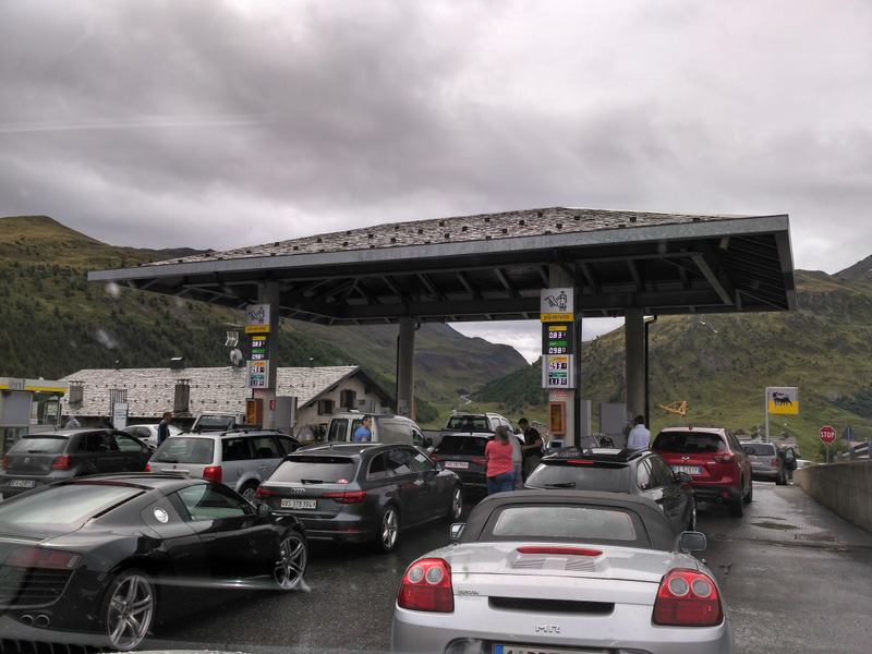 98 cents for a liter of gasoline. Crazy! This was near Livingno, Italy